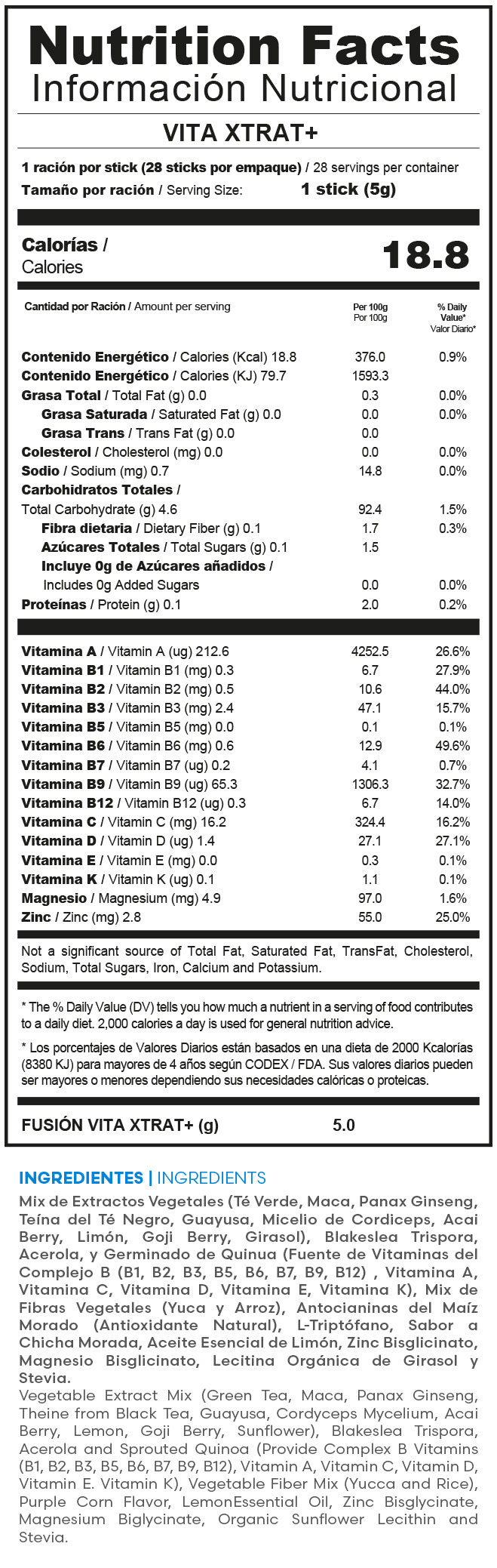 Vita Xtra T - Multivitaminico Energizante Fuxion